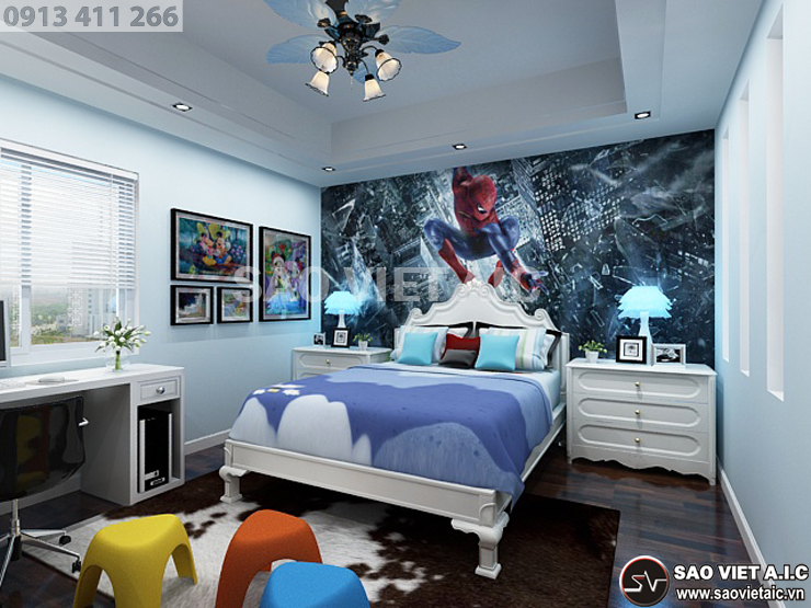 thiết-kế-nội-thất-phòng-ngủ-bé-trai