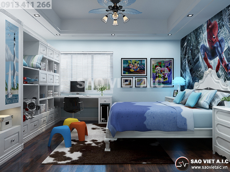 thiết-kế-nội-thất-phòng-ngủ-bé-trai