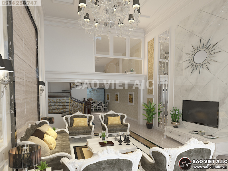 thiết-kế-nội-thất-nhà-phố-tân-cổ-điển