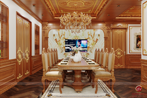 Dự án thiết kế nội thất biệt thự tân cổ điển đẳng cấp và thời thượng tại Sóc Sơn 